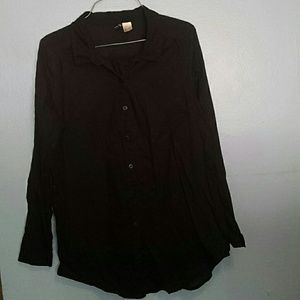 Simple Black ladies button down